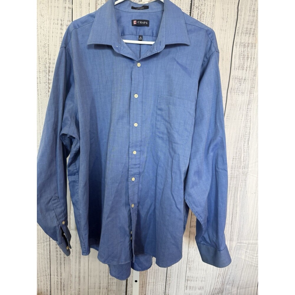 Chaps Ralph Lauren Men’s Button Down Shirt Blue XXL 18-18 1/2